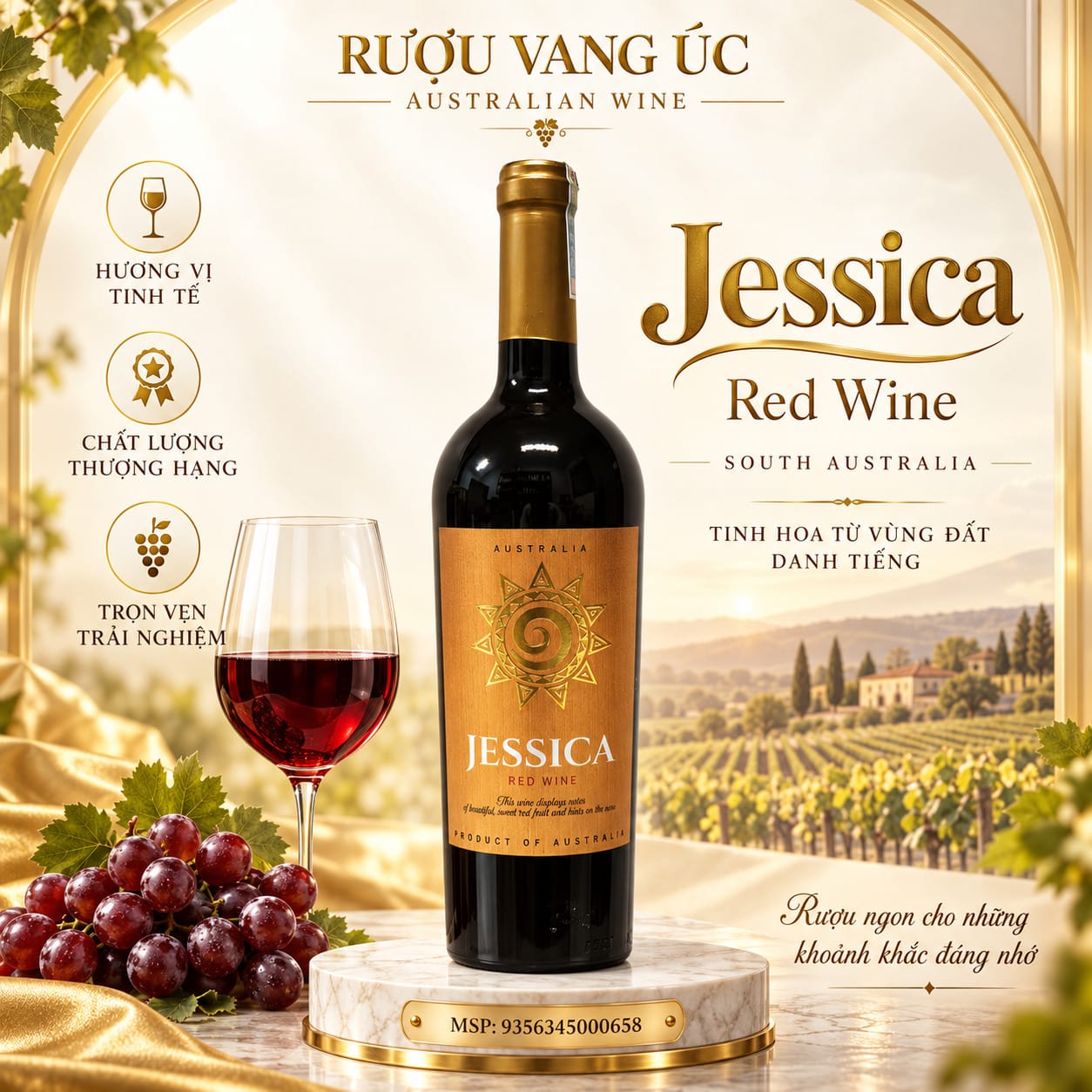 Rượu vang đỏ Jessica Red Wine 14% 750ml – Australia