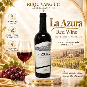 Rượu vang La Azura Red Wine 2024 nhãn trắng – Vang đỏ Úc 13,5%