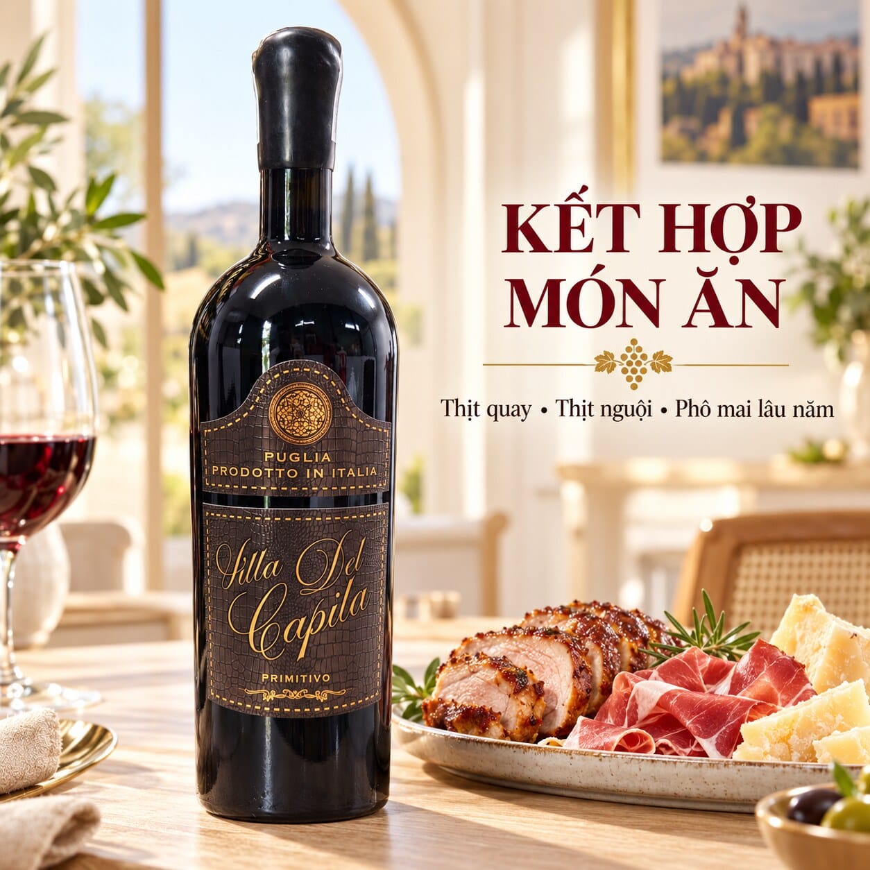 Rượu Vang Đỏ Ý Villa Del Capilla Primitivo Puglia 750ml – 17,5% Vol - Ảnh 6