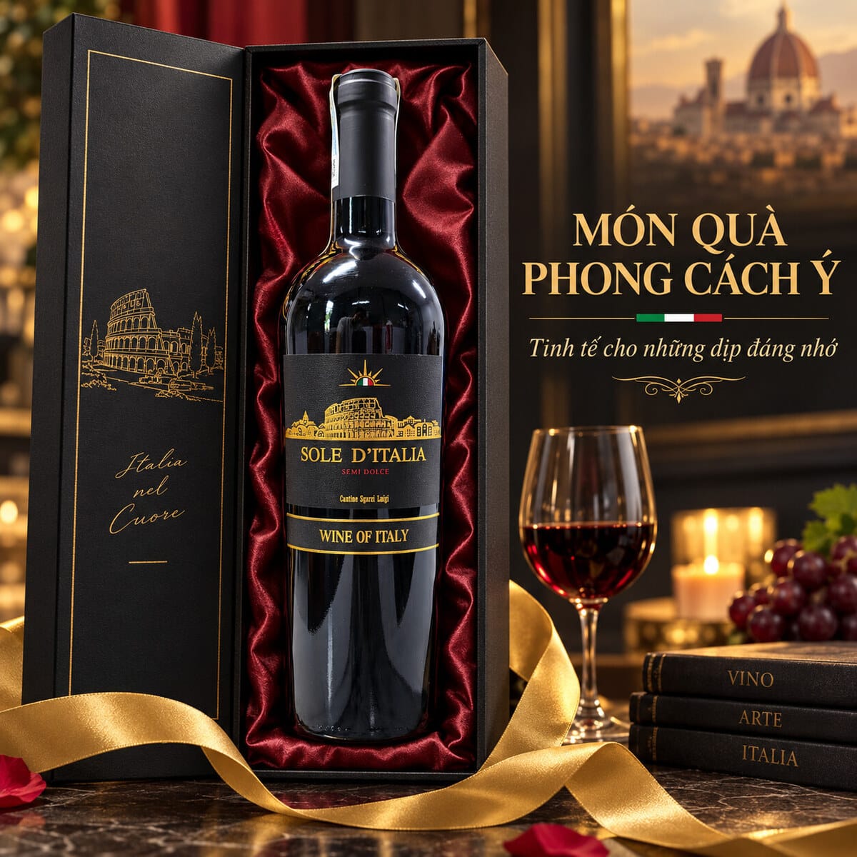 Rượu Vang Đỏ Bán Ngọt Ý Sole D’Italia Semi Dolce Hương Dâu Rừng 750ml – 10,5% Vol - Ảnh 7