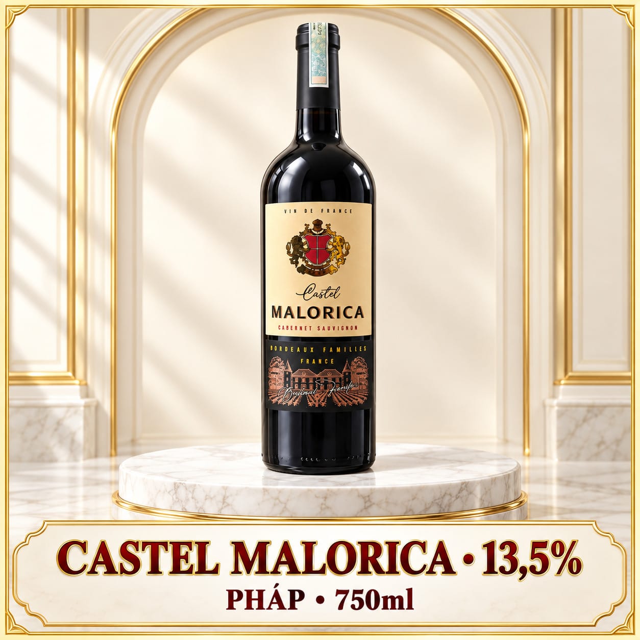 Rượu Vang Đỏ Pháp Castel Malorica Cabernet Sauvignon 750ml – 13,5% Vol